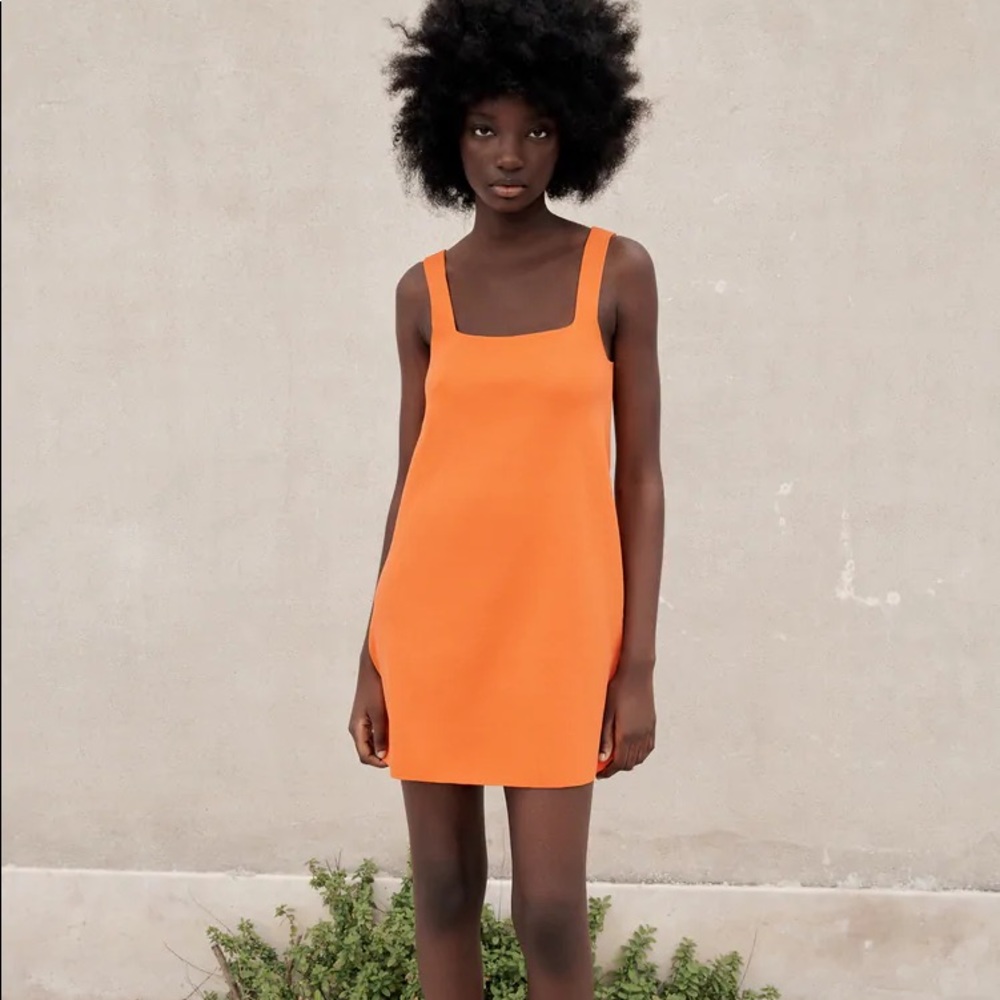 Orange Zara dress
